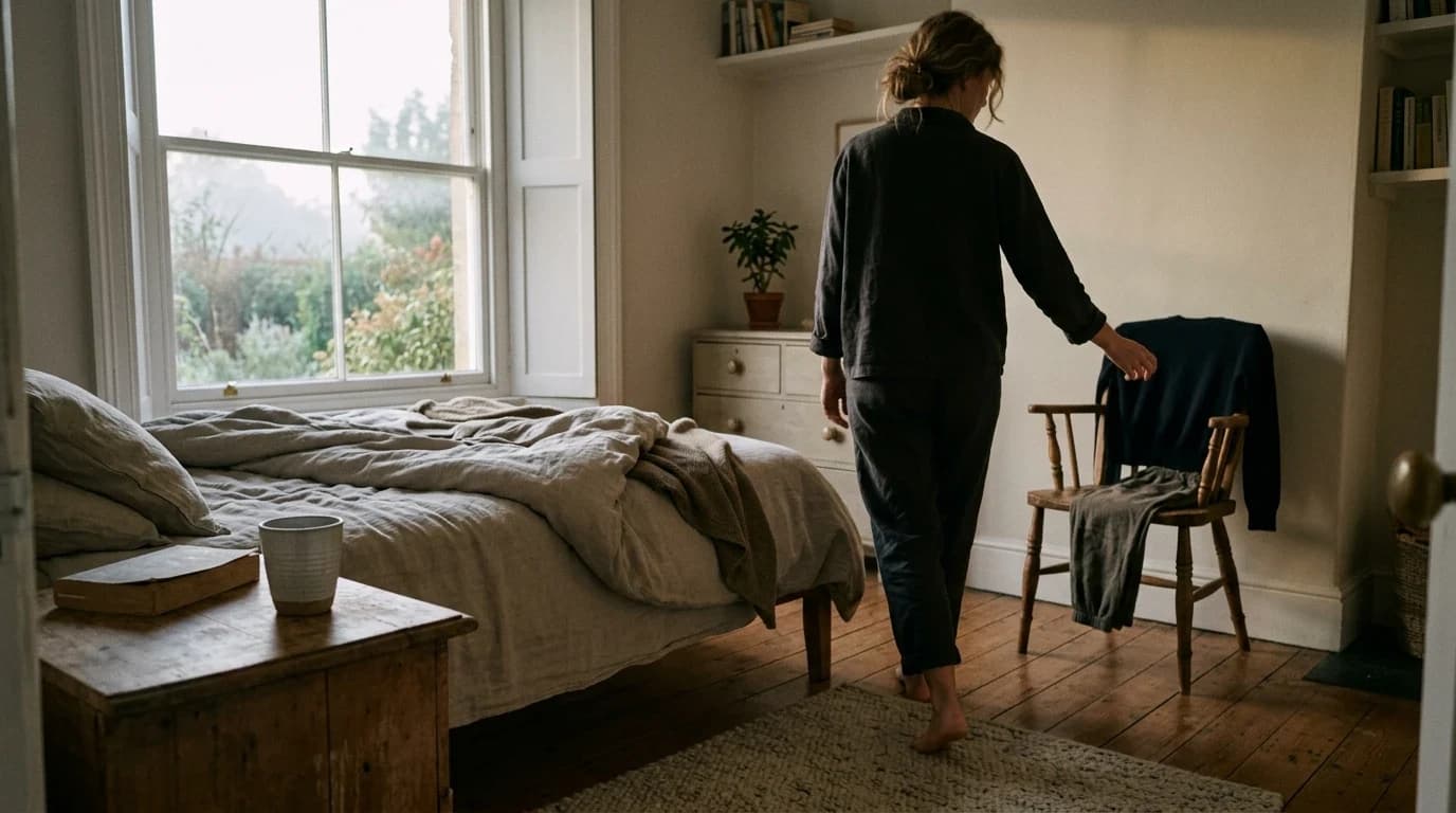 Morning environment arranged to support a consistent daily routine
